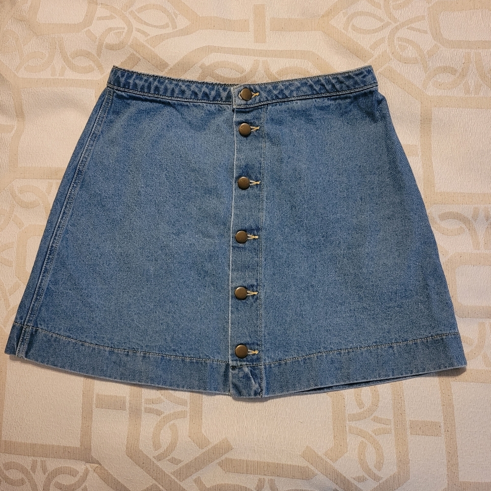 American Apparel Light Blue Denim Mini Skirt